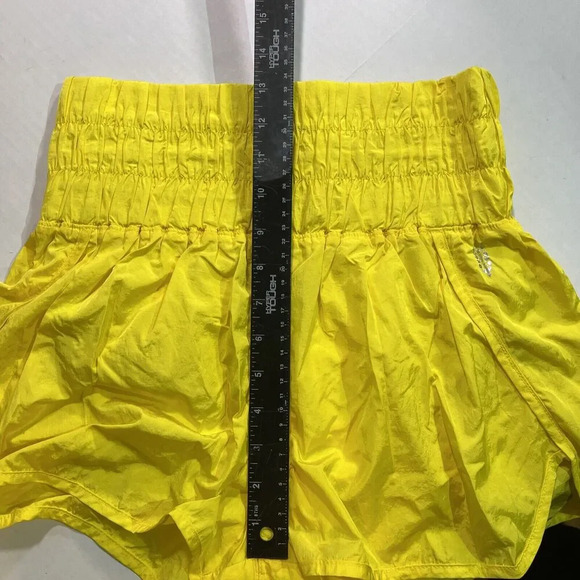 FREE PEOPLE MOVEMENT neon yellow high waisted running shorts size LARGE - Picture 6 of 10